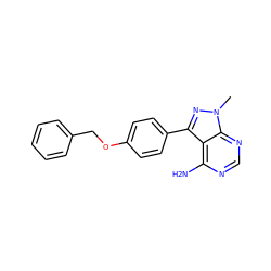 Cn1nc(-c2ccc(OCc3ccccc3)cc2)c2c(N)ncnc21 ZINC000064516296