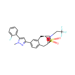 Cn1nc(-c2ccc3c(c2)C[C@H]2CC[C@@H](C3)[C@@]23CN(CC(F)(F)F)S(=O)(=O)N3)cc1-c1ccccc1F ZINC000042851981