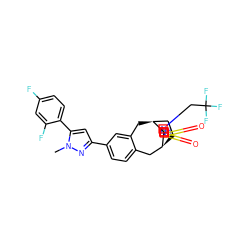 Cn1nc(-c2ccc3c(c2)C[C@H]2CC[C@@H](C3)[C@]23CN(CC(F)(F)F)S(=O)(=O)N3)cc1-c1ccc(F)cc1F ZINC000042835875