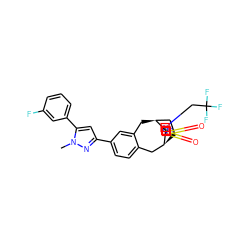 Cn1nc(-c2ccc3c(c2)C[C@H]2CC[C@@H](C3)[C@]23CN(CC(F)(F)F)S(=O)(=O)N3)cc1-c1cccc(F)c1 ZINC000042851653