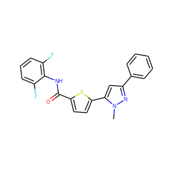 Cn1nc(-c2ccccc2)cc1-c1ccc(C(=O)Nc2c(F)cccc2F)s1 ZINC000142584904