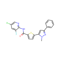 Cn1nc(-c2ccccc2)cc1-c1ccc(C(=O)Nc2ncc(Cl)cc2F)s1 ZINC000142663136