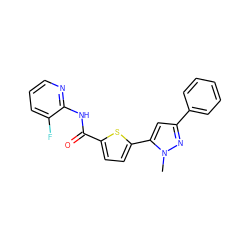 Cn1nc(-c2ccccc2)cc1-c1ccc(C(=O)Nc2ncccc2F)s1 ZINC000142596802