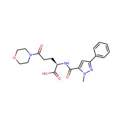 Cn1nc(-c2ccccc2)cc1C(=O)N[C@H](CCC(=O)N1CCOCC1)C(=O)O ZINC000473150981