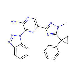 Cn1nc(-c2cnc(N)c(-n3nnc4ccccc43)n2)nc1C1(c2ccccc2)CC1 ZINC001772621301