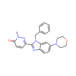 Cn1nc(-c2nc3ccc(N4CCOCC4)cc3n2Cc2ccccc2)ccc1=O ZINC001772608637