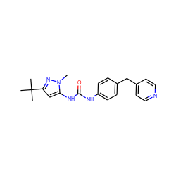 Cn1nc(C(C)(C)C)cc1NC(=O)Nc1ccc(Cc2ccncc2)cc1 ZINC000001494111