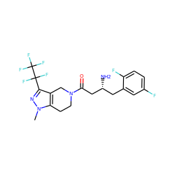 Cn1nc(C(F)(F)C(F)(F)F)c2c1CCN(C(=O)C[C@H](N)Cc1cc(F)ccc1F)C2 ZINC000014948954