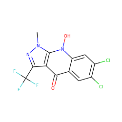 Cn1nc(C(F)(F)F)c2c(=O)c3cc(Cl)c(Cl)cc3n(O)c21 ZINC000014959816