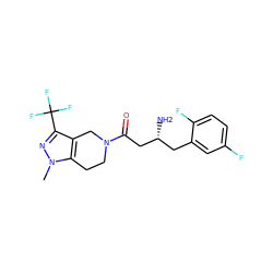 Cn1nc(C(F)(F)F)c2c1CCN(C(=O)C[C@H](N)Cc1cc(F)ccc1F)C2 ZINC000014948932