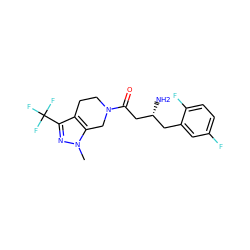 Cn1nc(C(F)(F)F)c2c1CN(C(=O)C[C@H](N)Cc1cc(F)ccc1F)CC2 ZINC000014948975