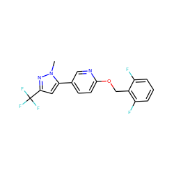 Cn1nc(C(F)(F)F)cc1-c1ccc(OCc2c(F)cccc2F)nc1 ZINC000207714960