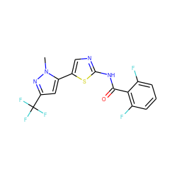 Cn1nc(C(F)(F)F)cc1-c1cnc(NC(=O)c2c(F)cccc2F)s1 ZINC000142566068