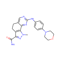 Cn1nc(C(N)=O)c2c1-c1nc(Nc3ccc(N4CCOCC4)cc3)ncc1CC2 ZINC000042201300