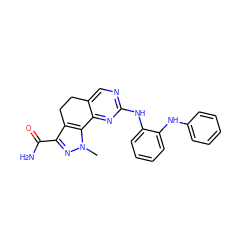 Cn1nc(C(N)=O)c2c1-c1nc(Nc3ccccc3Nc3ccccc3)ncc1CC2 ZINC000049113260