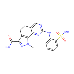 Cn1nc(C(N)=O)c2c1-c1nc(Nc3ccccc3S(N)(=O)=O)ncc1CC2 ZINC000049072211