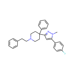 Cn1nc(C2(c3ccccc3)CCN(CCc3ccccc3)CC2)cc1-c1ccc(F)cc1 ZINC000146154493