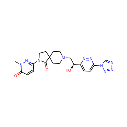 Cn1nc(N2CCC3(CCN(C[C@H](O)c4ccc(-n5cnnn5)nn4)CC3)C2=O)ccc1=O ZINC001772570569