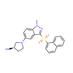 Cn1nc(S(=O)(=O)c2cccc3ccccc23)c2cc(N3CC[C@@H](N)C3)ccc21 ZINC000045367360