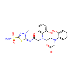 Cn1nc(S(N)(=O)=O)s/c1=N/C(=O)CN(CCN(CC(=O)O)c1ccccc1O)c1ccccc1O ZINC000029239758