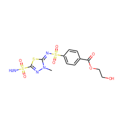 Cn1nc(S(N)(=O)=O)s/c1=N/S(=O)(=O)c1ccc(C(=O)OCCO)cc1 ZINC000013537555