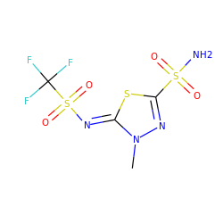 Cn1nc(S(N)(=O)=O)sc1=NS(=O)(=O)C(F)(F)F ZINC000253647920