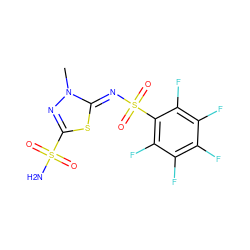 Cn1nc(S(N)(=O)=O)sc1=NS(=O)(=O)c1c(F)c(F)c(F)c(F)c1F ZINC000253644114