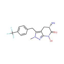 Cn1nc2c(c1Cc1ccc(C(F)(F)F)cc1)C[C@H](N)C(=O)N2O ZINC000166325800