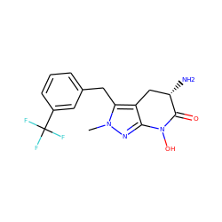 Cn1nc2c(c1Cc1cccc(C(F)(F)F)c1)C[C@H](N)C(=O)N2O ZINC000166334225