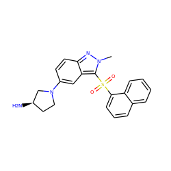 Cn1nc2ccc(N3CC[C@@H](N)C3)cc2c1S(=O)(=O)c1cccc2ccccc12 ZINC000045387139