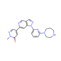 Cn1ncc(-c2cc3c(cn2)cnn3-c2cccc(N3CCCNCC3)n2)cc1=O ZINC000211044319