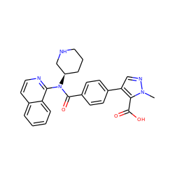 Cn1ncc(-c2ccc(C(=O)N(c3nccc4ccccc34)[C@@H]3CCCNC3)cc2)c1C(=O)O ZINC000219129945