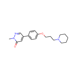 Cn1ncc(-c2ccc(OCCCN3CCCCC3)cc2)cc1=O ZINC000073297559