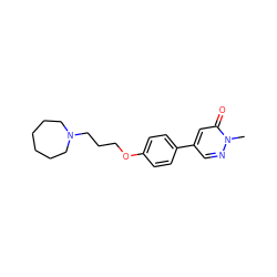 Cn1ncc(-c2ccc(OCCCN3CCCCCC3)cc2)cc1=O ZINC000073297563