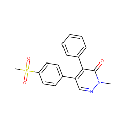 Cn1ncc(-c2ccc(S(C)(=O)=O)cc2)c(-c2ccccc2)c1=O ZINC000013487661