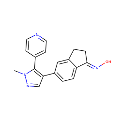 Cn1ncc(-c2ccc3c(c2)CC/C3=N\O)c1-c1ccncc1 ZINC000040424213