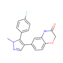 Cn1ncc(-c2ccc3c(c2)NC(=O)CO3)c1-c1ccc(F)cc1 ZINC000200976123