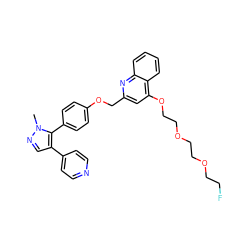 Cn1ncc(-c2ccncc2)c1-c1ccc(OCc2cc(OCCOCCOCCF)c3ccccc3n2)cc1 ZINC000473154348