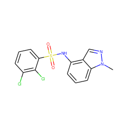 Cn1ncc2c(NS(=O)(=O)c3cccc(Cl)c3Cl)cccc21 ZINC001257252274