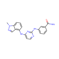 Cn1ncc2c(Nc3ccnc(Nc4cccc(C(N)=O)c4)n3)cccc21 ZINC000028950589