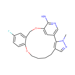 Cn1ncc2c1-c1cnc(N)c(c1)OCc1cc(F)ccc1OCCCC2 ZINC000144881788