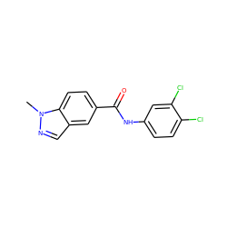 Cn1ncc2cc(C(=O)Nc3ccc(Cl)c(Cl)c3)ccc21 ZINC000144798033