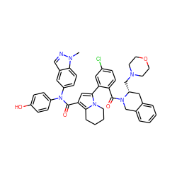 Cn1ncc2cc(N(C(=O)c3cc(-c4cc(Cl)ccc4C(=O)N4Cc5ccccc5C[C@H]4CN4CCOCC4)n4c3CCCC4)c3ccc(O)cc3)ccc21 ZINC001772585560