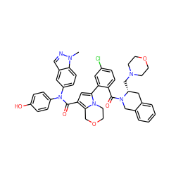 Cn1ncc2cc(N(C(=O)c3cc(-c4cc(Cl)ccc4C(=O)N4Cc5ccccc5C[C@H]4CN4CCOCC4)n4c3COCC4)c3ccc(O)cc3)ccc21 ZINC001772604679