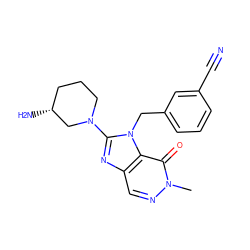 Cn1ncc2nc(N3CCC[C@@H](N)C3)n(Cc3cccc(C#N)c3)c2c1=O ZINC000014953900