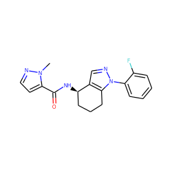 Cn1nccc1C(=O)N[C@@H]1CCCc2c1cnn2-c1ccccc1F ZINC000011814988