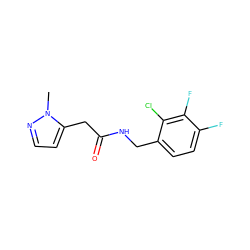 Cn1nccc1CC(=O)NCc1ccc(F)c(F)c1Cl ZINC000095565463