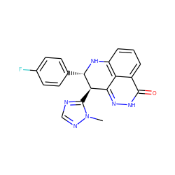 Cn1ncnc1[C@@H]1c2n[nH]c(=O)c3cccc(c23)N[C@H]1c1ccc(F)cc1 ZINC000117890452