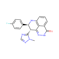 Cn1ncnc1[C@H]1c2n[nH]c(=O)c3cccc(c23)N[C@@H]1c1ccc(F)cc1 ZINC000117890454