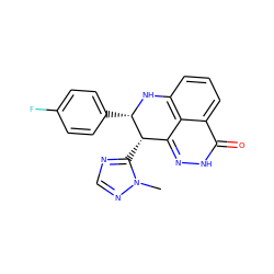 Cn1ncnc1[C@H]1c2n[nH]c(=O)c3cccc(c23)N[C@H]1c1ccc(F)cc1 ZINC000117890449